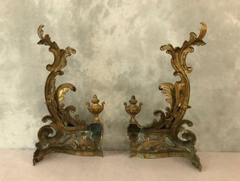 19th Century Louis XV Style Gilt Bronze Fireplace Decor