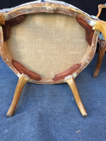 Two 18th century Louis XV armchairs