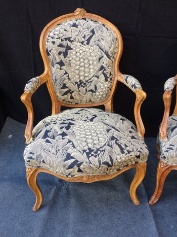 Two 18th century Louis XV armchairs