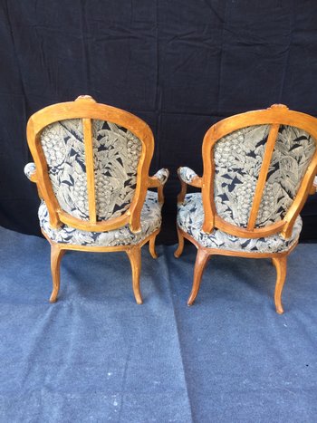 Two 18th century Louis XV armchairs