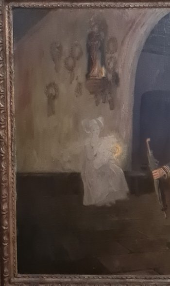 Huile Sur Toile Représentant Un Couple De Marié Signée