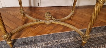 Napoleon III Style Louis XVI Oval Middle Table In Gilded Wood