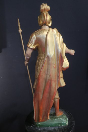 Statue en bois doré XVIII° siècle, centurion romain