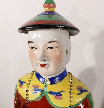 Importantes Statues en Faïence « Les Dignitaires Mandarins », Chine – XXe