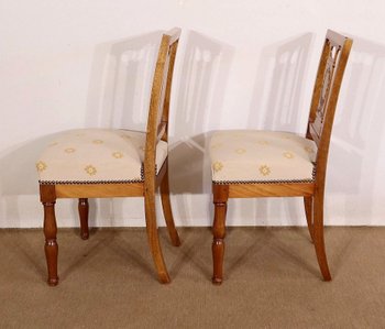 Pair of Solid Mahogany Chairs, Restoration Period - Early 19th Century