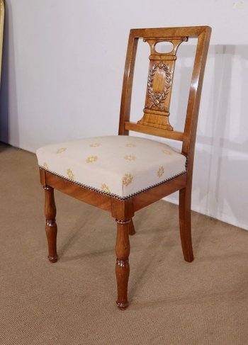 Pair of Solid Mahogany Chairs, Restoration Period - Early 19th Century