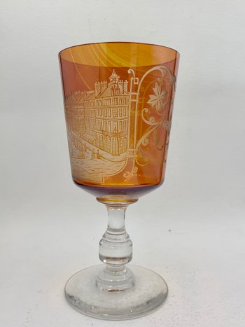 Engraved crystal glass - Bordeaux Les allées de Tourny