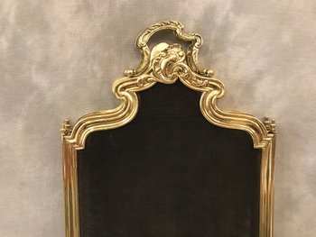 Antique 19th Century Brass Fireplace Screen In The Louis XV Style