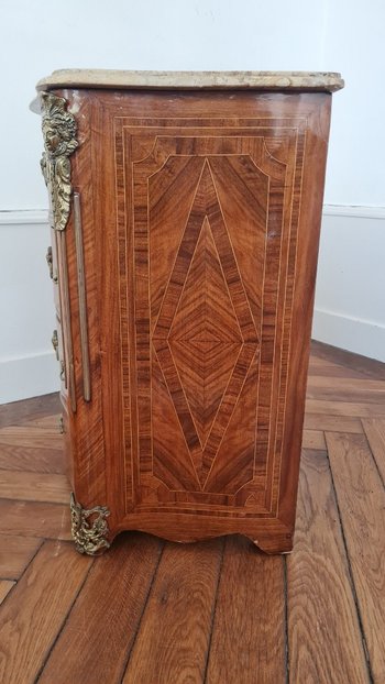 Small Chest Of Drawers In Marquetry Regency Style