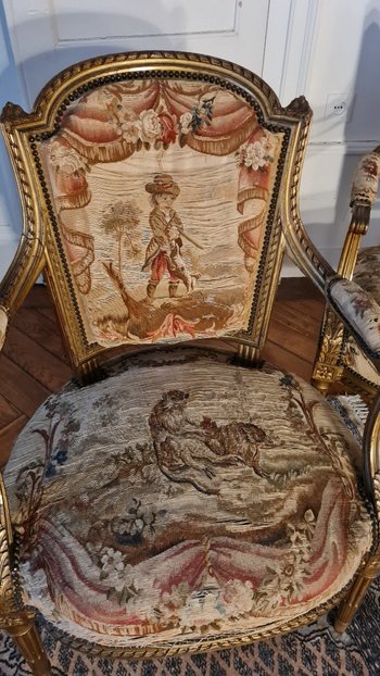 Wohnzimmer Vergoldetes Holz, Stil Louis XVI Napoleon III