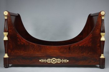 Large Solid Mahogany Boat Bed From The Empire Period