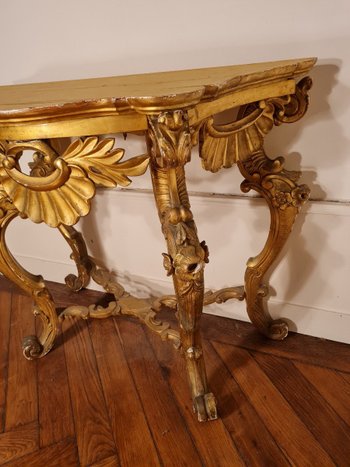 Gilded Wood Console, XIXth century