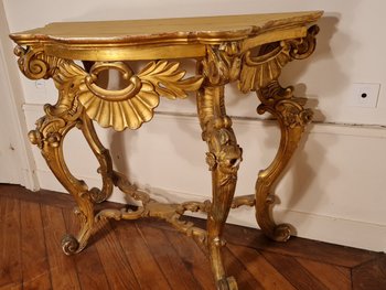 Gilded Wood Console, XIXth century