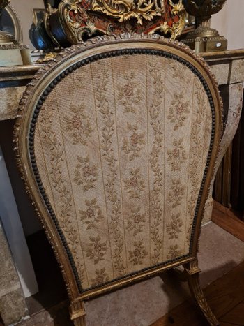 Napoleon III Golden Wood Fire Screen