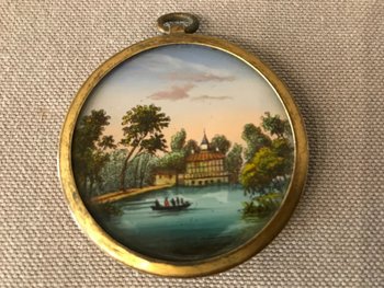 Miniature Small Eglantine In A Brass Frame 18th Century