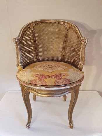 Office Armchair In Golden Wood Napoleon III