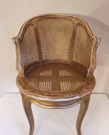 Office Armchair In Golden Wood Napoleon III