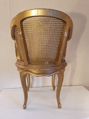 Office Armchair In Golden Wood Napoleon III