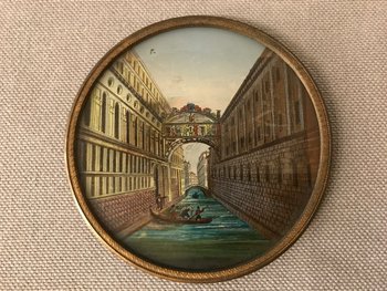 Miniature Round Eglossy Frame From Venice 18 Ã¨me