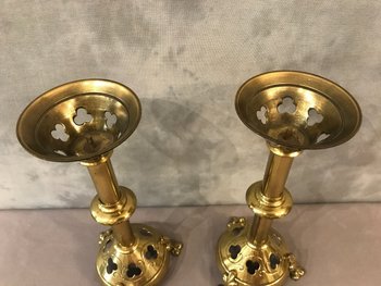 Pair Of 19th Century Brass Candle Spades