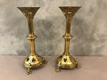 Pair Of 19th Century Brass Candle Spades