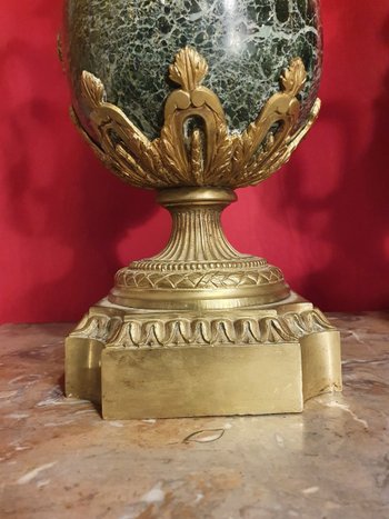 Pair Of Marble And Bronze Covered Pot Louis XVI Style