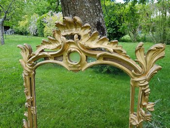 Miroir à parcloses bois doré époque XVIII ème siècle