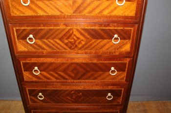 Louis XVI style mahogany and marquetry chiffonier circa 1925