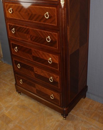 Louis XVI style mahogany and marquetry chiffonier circa 1925