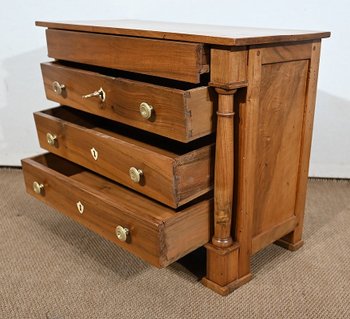 Chest of drawers in solid walnut, Empire period - Early 19th century