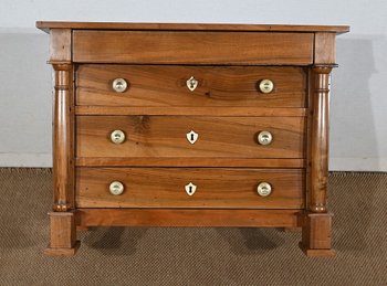 Chest of drawers in solid walnut, Empire period - Early 19th century