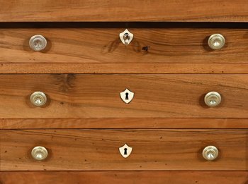 Chest of drawers in solid walnut, Empire period - Early 19th century