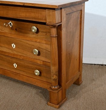 Chest of drawers in solid walnut, Empire period - Early 19th century