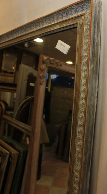 Large Rectangle Mirror Directoire Patinated 103 X 161 Cm