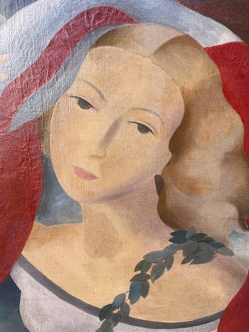 Jean Janin - stilisiertes Porträt einer Frau 1936 Öl auf Leinwand