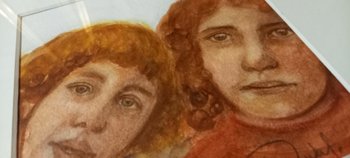 Portrait of two children: watercolor