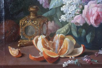 Still Life With Lilac And Mandarin By Pierre Camille Gontier Nineteenth Time