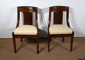 Pair of Mahogany Gondola Chairs - Early 20th Century