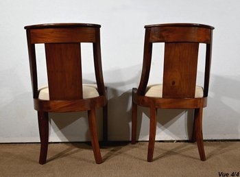 Pair of Mahogany Gondola Chairs - Early 20th Century