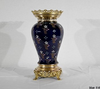 Vase en Céramique et Bronze Doré, Manufacture Boch Frères Keramis – Fin XIXe