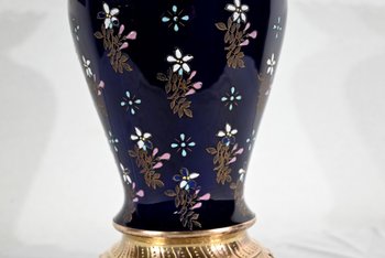 Vase en Céramique et Bronze Doré, Manufacture Boch Frères Keramis – Fin XIXe