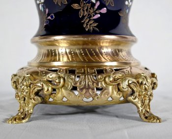 Vase en Céramique et Bronze Doré, Manufacture Boch Frères Keramis – Fin XIXe