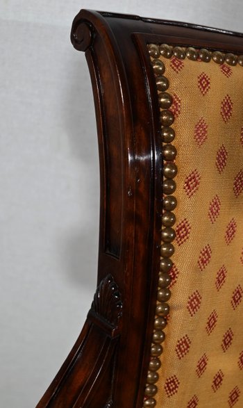 Pair of Mahogany Armchairs, Louis XVI style - 2nd part of the XIXth century