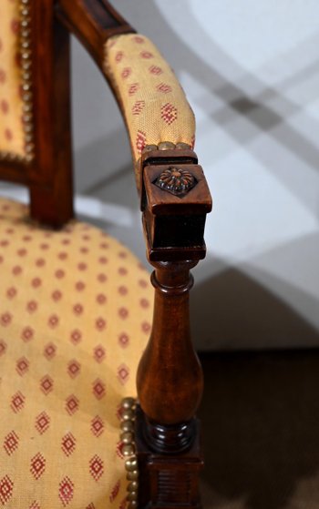 Pair of Mahogany Armchairs, Louis XVI style - 2nd part of the XIXth century