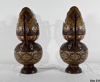 Important Cloisonné Ceramic Vases, Hispano-Moorish - Late 19th century