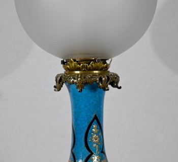 Pair of Porcelain and Bronze Lamps, Napoleon III - Mid 19th century