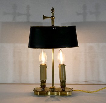 Kleine Bouillotte-Lampe aus Messing - Ende des 19. Jahrhunderts