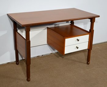 Mahogany and Teak small desk, Gautier style - 1960