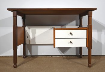 Mahogany and Teak small desk, Gautier style - 1960