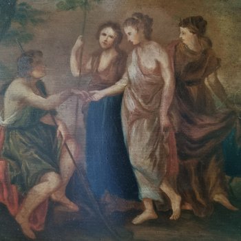 Late 18th century, The Judgment of Paris, oil on panel.